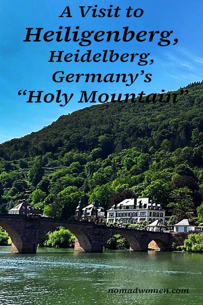 A pinterest pin showing the Heiligenberg, aka Holy Mountain, in Heidelberg, Germany